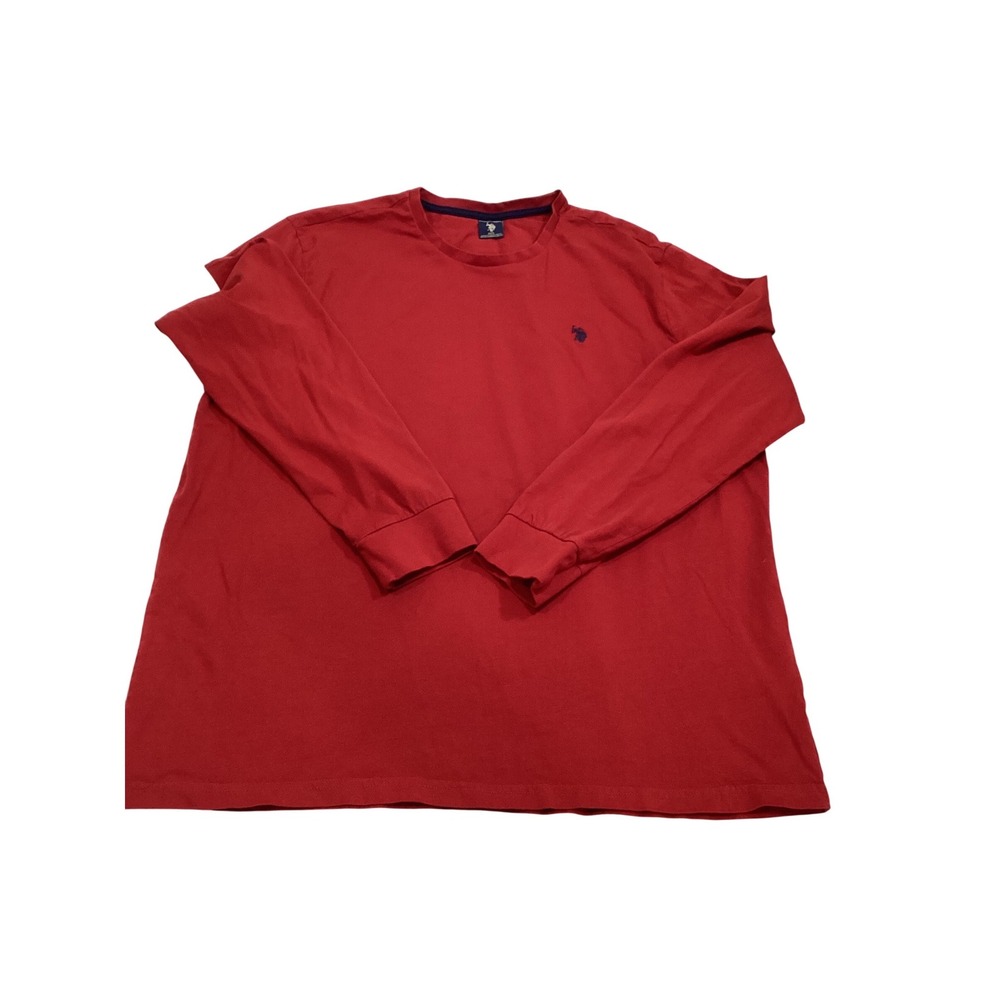 US Polo‎ Assn Long Sleeve Shirt Red Big Tall Mens 2XL Embroidered Logo (917)